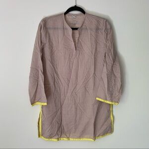 Sable tan yellow trim beach tunic coverup Medium